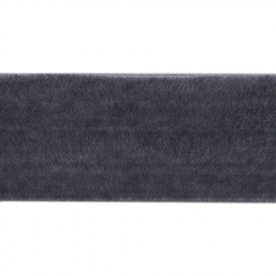 Лента бархатная нейлон, шир.25 мм, (упак. 45,7м), цв.189-т.серый - купить в Кирове. Цена: 981.09 руб.