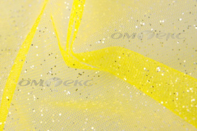 Сетка Глиттер, 40 гр/м2, шир.160см, цвет жёлтый - купить в Кирове. Цена 163.01 руб.