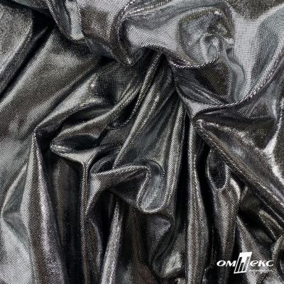 Трикотажное полотно голограмма, шир.140 см, #602 -чёрный/серебро - купить в Кирове. Цена 385.88 руб.
