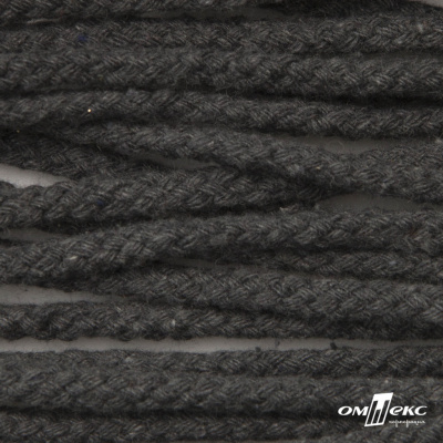 Шнур плетеный d-6 мм круглый, 70% хлопок 30% полиэстер, уп.90+/-1 м, цв.1088-т.серый - купить в Кирове. Цена: 588 руб.