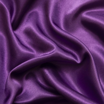 Поли креп-сатин 19-3536, 125 (+/-5) гр/м2, шир.150см, цвет фиолетовый - купить в Кирове. Цена 155.57 руб.