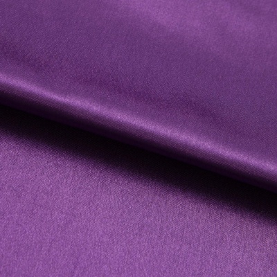Поли креп-сатин 19-3536, 125 (+/-5) гр/м2, шир.150см, цвет фиолетовый - купить в Кирове. Цена 155.57 руб.