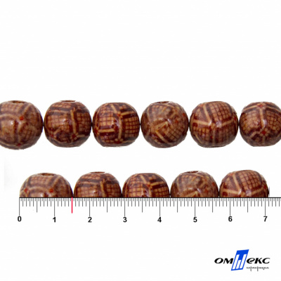 0125-Бусины деревянные "ОмТекс", 15 мм, упак.50+/-3шт - купить в Кирове. Цена: 77 руб.