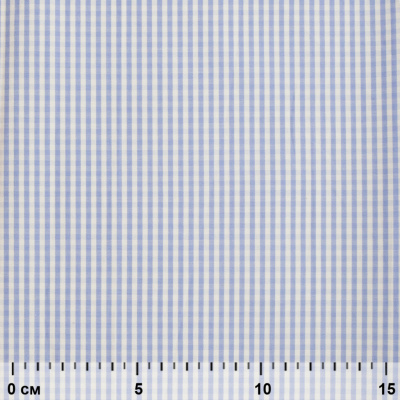 Ткань сорочечная Клетка Виши, 115 г/м2, 58% пэ,42% хл, шир.150 см, цв.2-голубой, (арт.111) - купить в Кирове. Цена 309.82 руб.