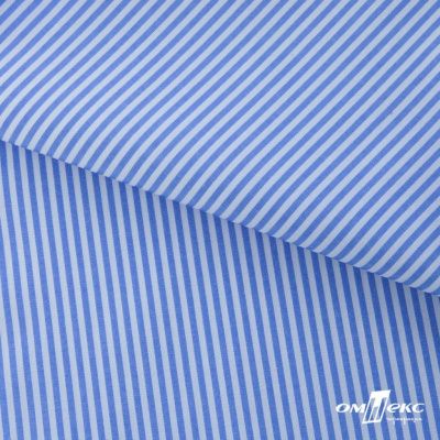 Ткань сорочечная Полоска Кенди, 115 г/м2, 58% пэ,42% хл, шир.150 см, цв.2-голубой, (арт.110) - купить в Кирове. Цена 309.82 руб.