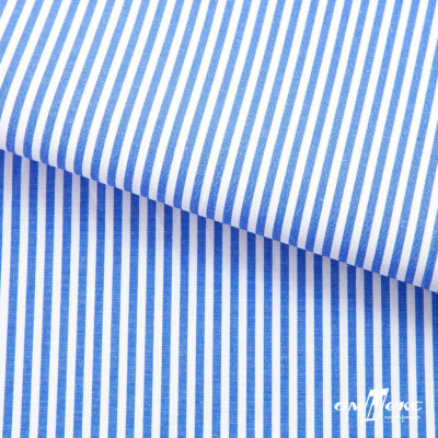 Ткань сорочечная Полоска Кенди, 115 г/м2, 58% пэ,42% хл, шир.150 см, цв.3-синий, (арт.110) - купить в Кирове. Цена 306.69 руб.