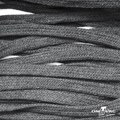Шнур плетеный d-8 мм плоский, 70% хлопок 30% полиэстер, уп.85+/-1 м, цв.1027-серый - купить в Кирове. Цена: 735 руб.