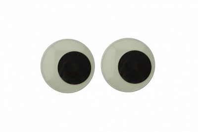 Глазки для игрушек, круглые, с бегающими зрачками, 24 мм/упак.50+/-2 шт, цв. -черно-белые - купить в Кирове. Цена: 60.32 руб.