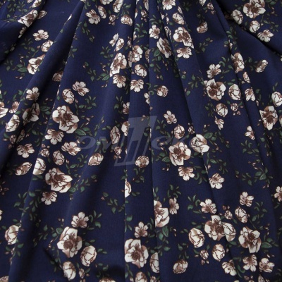 Плательная ткань "Фламенко" 3.2, 80 гр/м2, шир.150 см, принт растительный - купить в Кирове. Цена 239.03 руб.