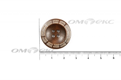 Пуговица деревянная круглая №53 (25мм) - купить в Кирове. Цена: 3.68 руб.