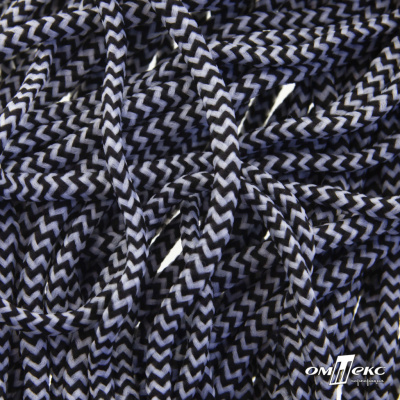 Шнурки #107-16, круглые 130 см, двухцветные цв.серый/чёрный - купить в Кирове. Цена: 31.89 руб.