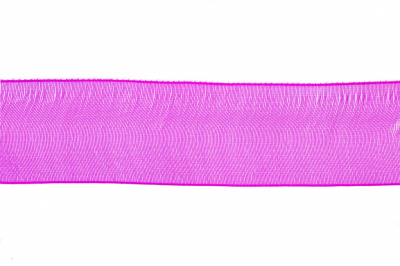 Лента органза 1015, шир. 10 мм/уп. 22,8+/-0,5 м, цвет ярк.розовый - купить в Кирове. Цена: 38.39 руб.