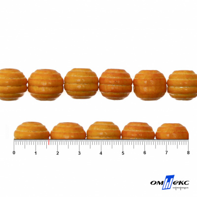 0309-Бусины деревянные "ОмТекс", 16 мм, упак.50+/-3шт, цв.003-оранжевый - купить в Кирове. Цена: 62.22 руб.