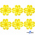 Кружево гипюр "Ромашка" 0575-1169, шир. 25 мм/уп.13,7 м, цвет 8208-жёлтый - купить в Кирове. Цена: 289.76 руб.