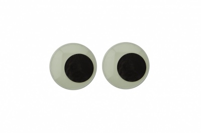 Глазки для игрушек, круглые, с бегающими зрачками, 15 мм/упак.50+/-2 шт, цв. -черно-белые - купить в Кирове. Цена: 46.92 руб.