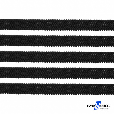 Лента эластичная вязанная (резинка) 4 мм (200+/-1 м) 400 гр/м2 черная бобина "ОМТЕКС" - купить в Кирове. Цена: 1.78 руб.