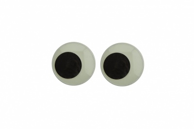 Глазки для игрушек, круглые, с бегающими зрачками, 12 мм/упак.50+/-2 шт, цв. -черно-белые - купить в Кирове. Цена: 38.32 руб.