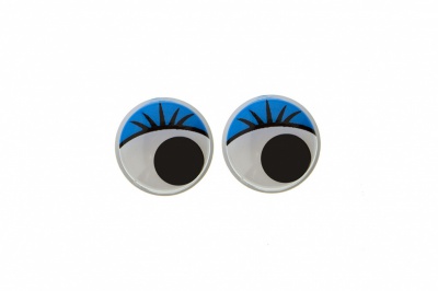 Глазки для игрушек, круглые, с бегающими зрачками, 8 мм/упак.50+/-2 шт, цв. -синий - купить в Кирове. Цена: 59.05 руб.