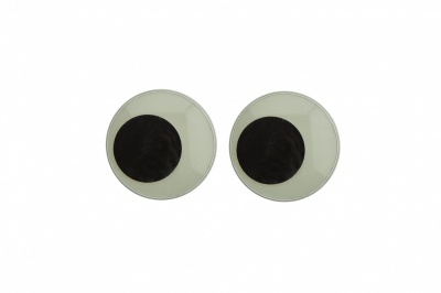 Глазки для игрушек, круглые, с бегающими зрачками, 18 мм/упак.50+/-2 шт, цв. -черно-белые - купить в Кирове. Цена: 41.81 руб.