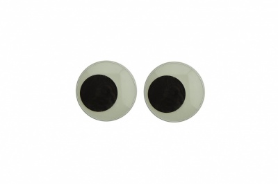 Глазки для игрушек, круглые, с ресничками, 10 мм/упак.50+/-2 шт, цв. -черно-белые - купить в Кирове. Цена: 21.24 руб.