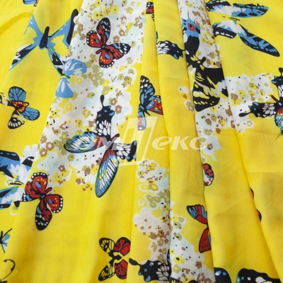 Плательная ткань "Софи" 7.2, 75 гр/м2, шир.150 см, принт бабочки - купить в Кирове. Цена 241.49 руб.
