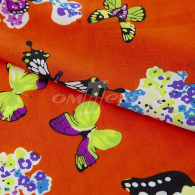 Плательная ткань "Софи" 7.1, 75 гр/м2, шир.150 см, принт бабочки - купить в Кирове. Цена 241.49 руб.
