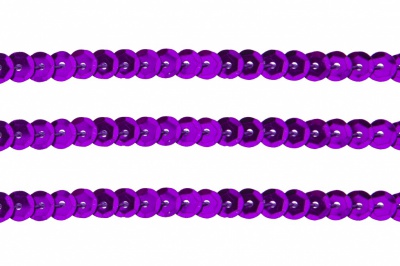 Пайетки "ОмТекс" на нитях, SILVER-BASE, 6 мм С / упак.73+/-1м, цв. 12 - фиолет - купить в Кирове. Цена: 300.55 руб.